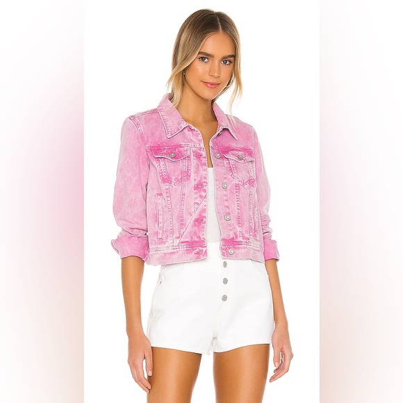 Free People Rumors Acid Wash Denim, Jean Jacket, Pink, NWT, Size Small - Picture 7 of 7